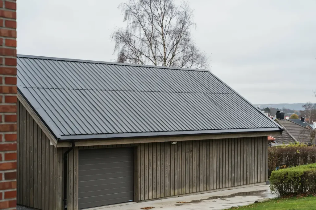 oml ggning av papptak p garagebyggnad i majorna g teborg